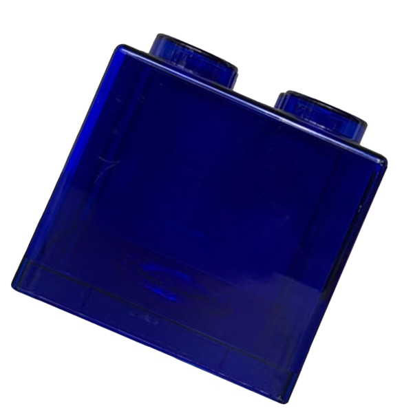 Genomskinlig sparbössa i form av en byggsten, rektangulär transparent sparbössa för mynt för barn pojkar flickor blå 8,9x8,9x9,2cm / 3,5x3,5x3,6in