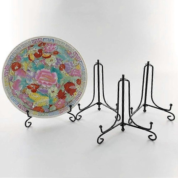 (4 pakke) Jern Display Stand, Sort Jern Staffeli Plade Display Foto Holder Stand, Viser Billede Fra
