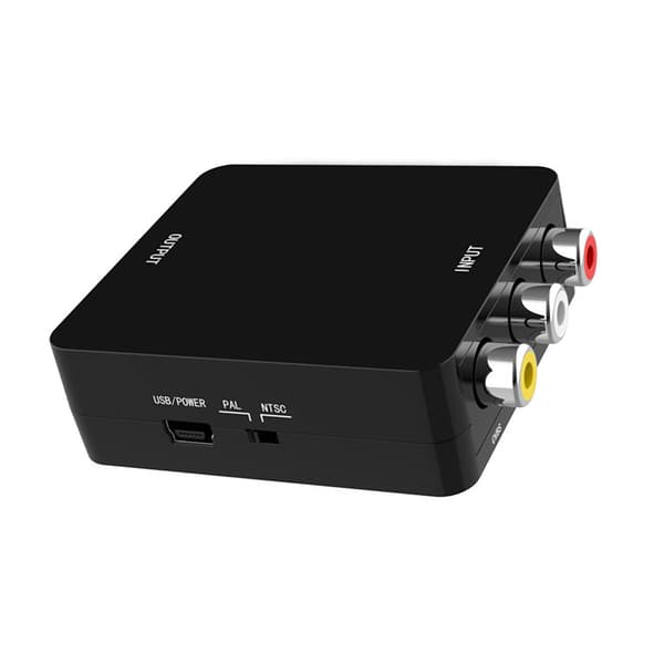 AV til HD Multimedia Interface Konverter HD 1080P Plug and Play Stabil RCA til HD Multimedia Interface Adapter Sort