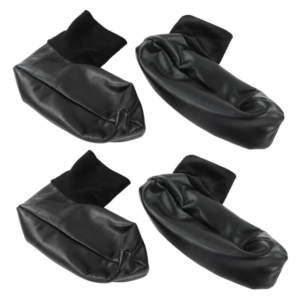 Sunnah Khuff-strumpor PU-läder Polyester Bekväm Varm Plyschfoder Termiska Khuffain-strumpor för skostorlek 36 till 41 EU Svart Elastisk Version