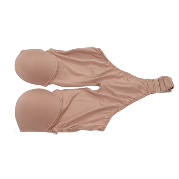 Kvinnors enfärgade underkläder, charmig djup V-underkläder, body för cosplay, aftonklänning, bröllopsklänning, mörkbrun