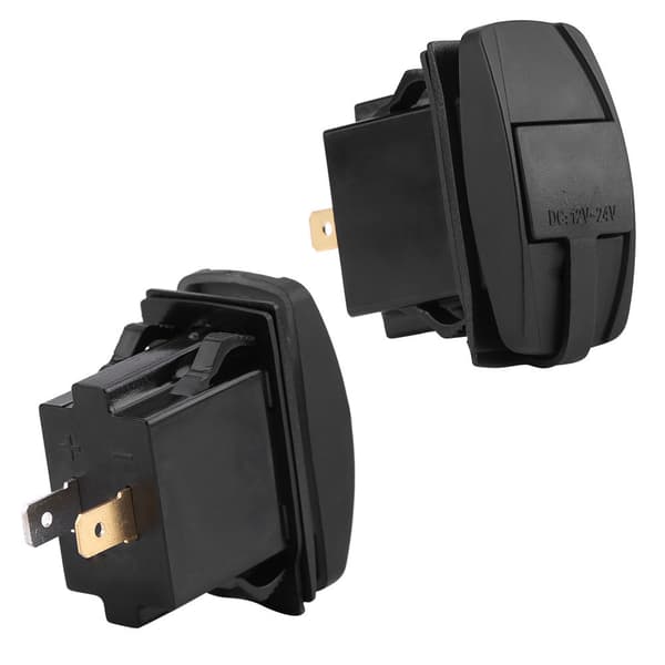 Vanntett 12-24V 3.1A Doble USB-porter Billaderuttak Strømadapter med blå LED