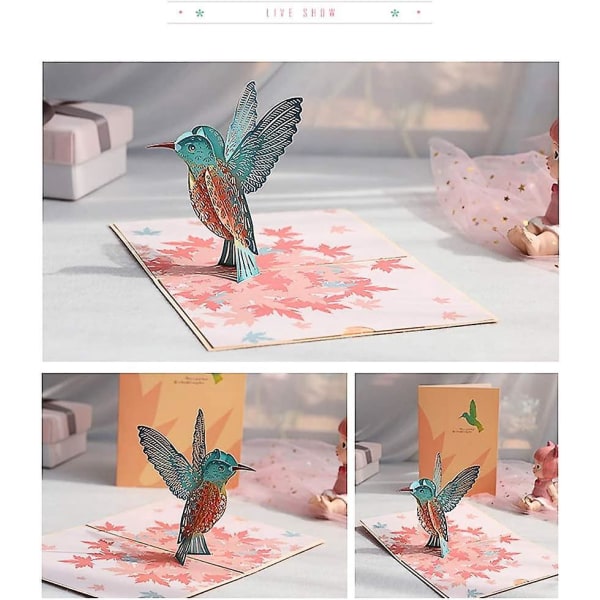 3D Pop-up Hummingbird fødselsdagskort - Perfekt til forældre, venner og elskere