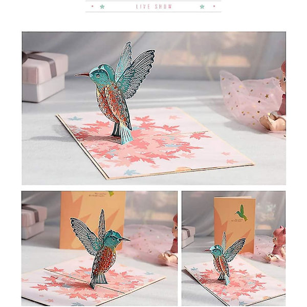 3D Pop-Up Hummingbird -syntymäpäiväkortti – täydellinen vanhemmille, ystäville ja ystäville