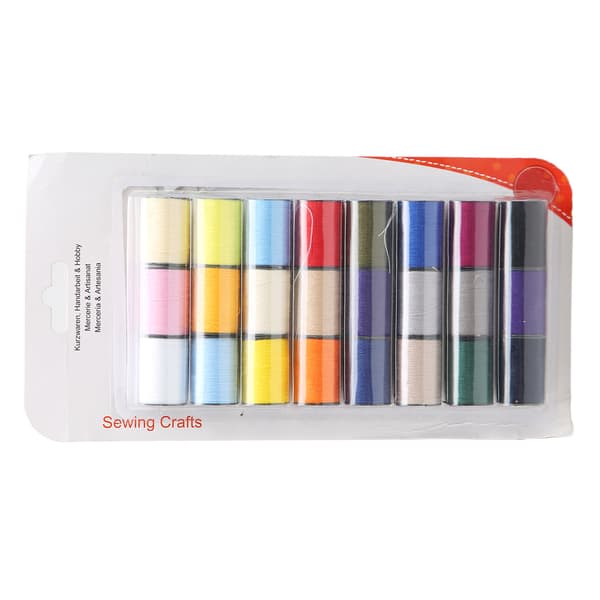 24 ruller håndsystråd assorterte lyse farger 22yd lengde slitesterk polyestertråd for hjemmebroderimaskin