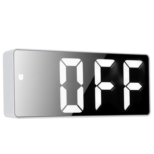 Elektronisk ur LED-display Digitalt spejl vækkeure Batteri PlugIn DualUse 0712