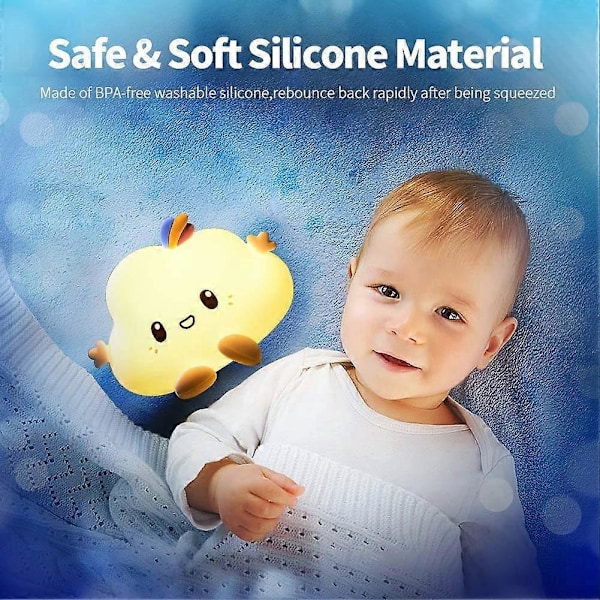 Søt Sky Nattlampe, Baby Nattlampe Barnelampe for Soverom Bursdag Søte Gaver, 7 Fargeskiftende LED Bærbar Sky Lampe Nattlys for Barn R