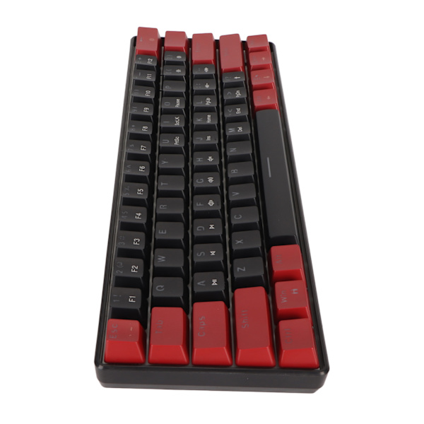 61-tasters mekanisk tastatur Blå switch Kablet RGB Gaming Mekanisk tastatur med cool lyseffekt til kontorstudie Rød og sort