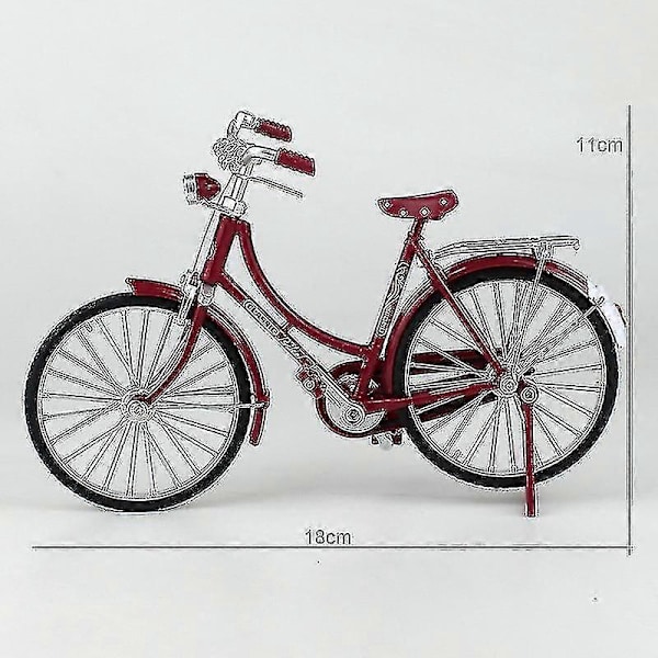 1:10 Alloy Classic Retro Polkupyörämalli Koriste Punainen Naisellinen Tyyli