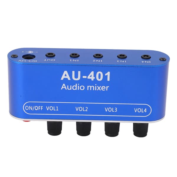 4 Input 1 Output Audio Mixer Stereo Mixing Board Hovedtelefonforstærker DC 5‑12V 3,5 mm Jack
