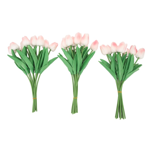 30 stk. Kunstige Tulipaner Blomster Innovative Simulation Håndlavede PU Falske Tulipaner til Hjem Bryllup Fest Dekoration Peach Pink