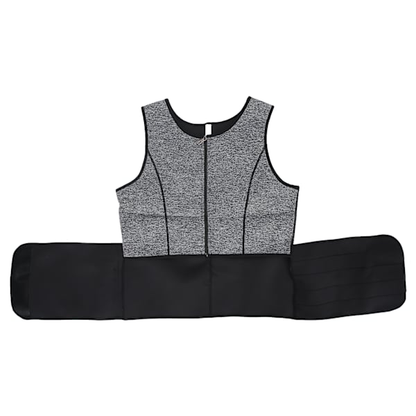 Mäns svett väst kropp shapewear midjetränare svett utomhus fitness sport träning väst grå L