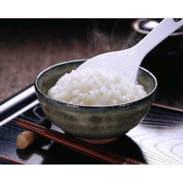 6 stycken ris-sked paddel i plast non-stick vit japansk ris-sked spatel, 19 cm
