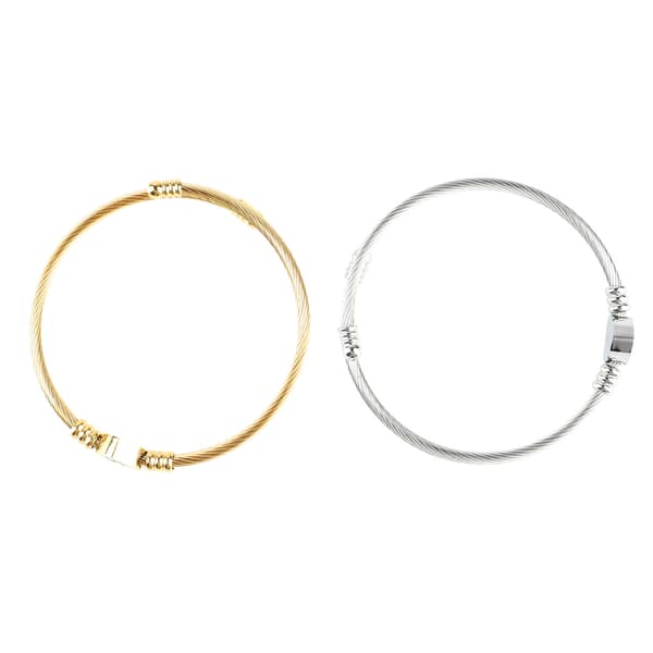 2 stk vridd armbånd knute mansjett hjerteform M bokstav titan stål vridd armring