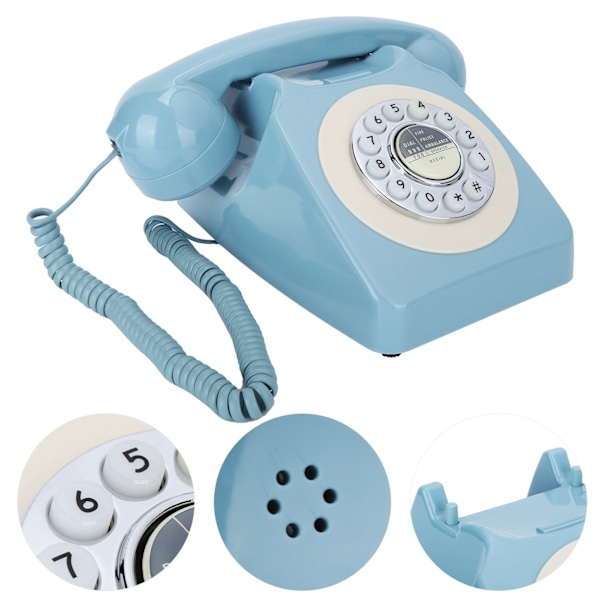 CTN8019 Push Rotary Dial Desk Telephone Single Line Corded Phone för hemmakontor