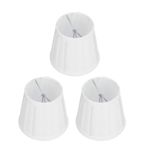 3 STK tøylampeskjerm E14 klips på stofflampedeksel for lysekrone vegglampe kontor hjemmeinnredning (hvit)