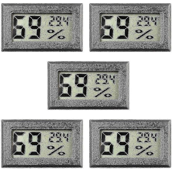 Mini Hygrometer 5-pack - Liten digital termometer LCD-skärm för inomhusbruk