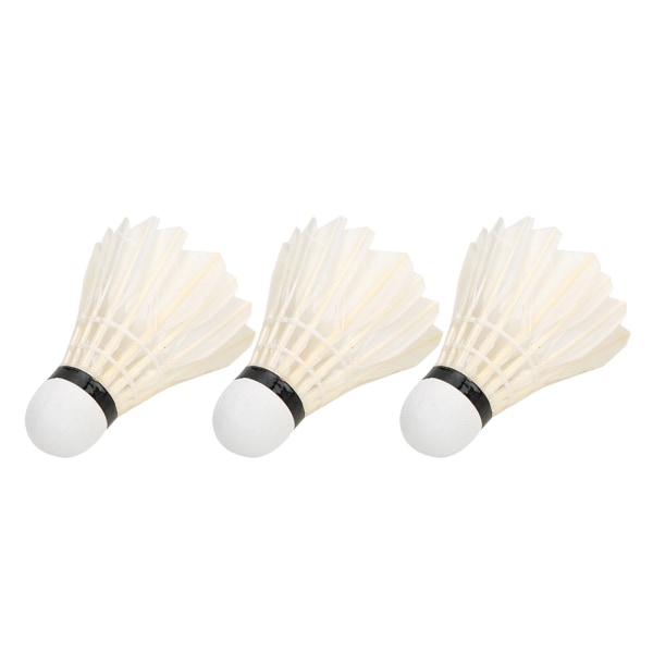 3st Badminton Small Board Fjädrar Ankfjäder träningsbollar Vindtäta för utomhussporter (Vit)