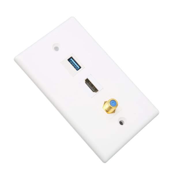 HD Multimedia Interface Ethernet Väggplatta Lödfri HD USB3.0 TV F Typ Väggplatta för Projektor Datorer
