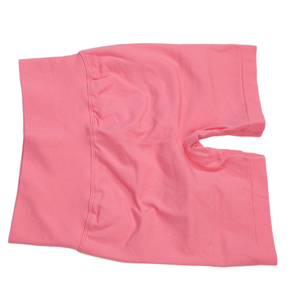 Hög midja Höftlyft Yoga Shorts Dam Mjuk Andas Magkontroll Atletisk Löpning Workout Shorts Rosa L
