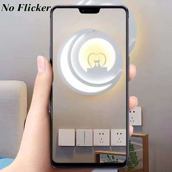 Innendørs Vegglampe, 14W LED Vegglampe, Hvit Vegglampe AC220V, RA≥80, Design Vegglampe Kald Hvit 6000K+Varm Hvit 3000K