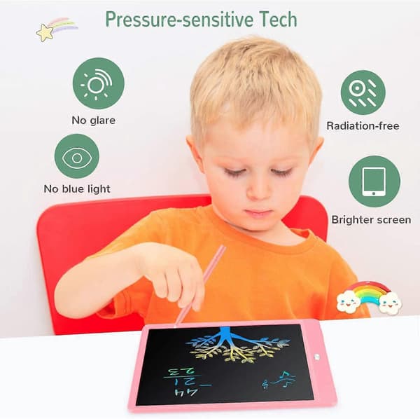 LCD Skrivetavle Doodle Board, 10 tommer (Pink)