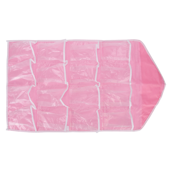 Veggskap hengende organiser over døren Oppbevaringspose Polyester hengende hyller Lomme for soverom Stue Rosa