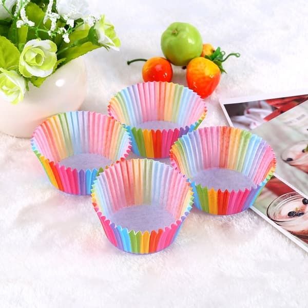 100 stk. Farverige Cupcake Forme Papir Bageforme Muffin Forme Kageforme