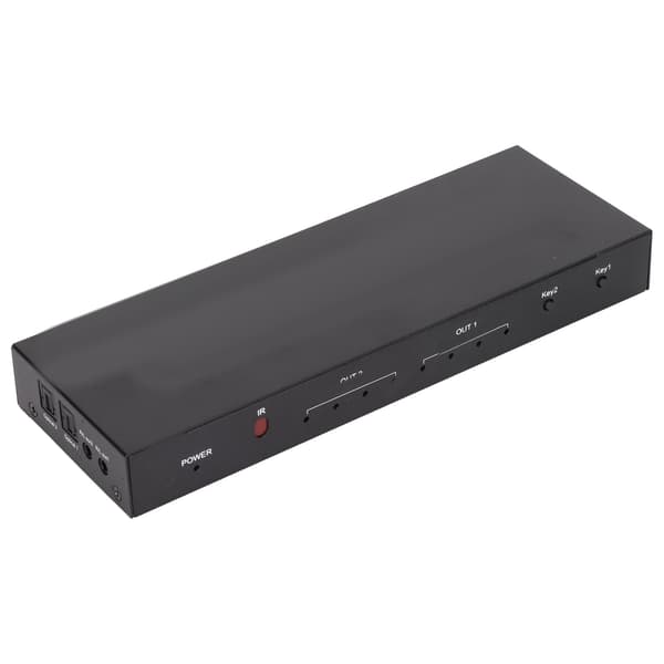 4x2 HD Multimedia Interface Splitter Stöd Ultra HD 4K X 2K 3D 1080P med fjärrkontroll och strömadapter 100‑240VUS-kontakt