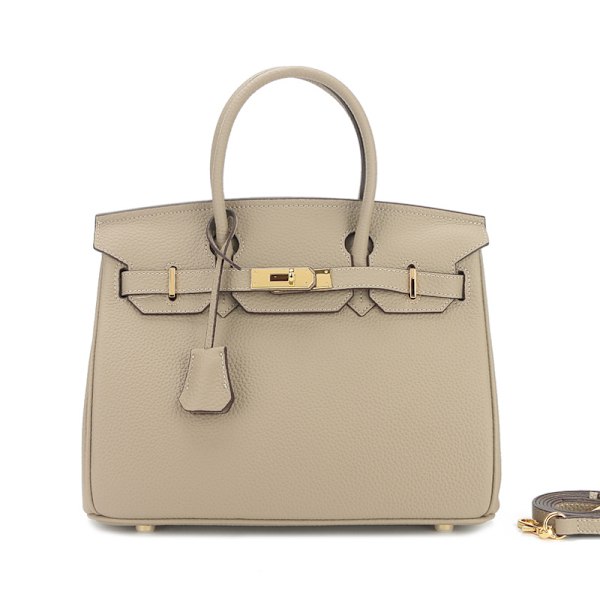 Damer Läder Handväska Första Lagret Ko-Läder Tote Bag Pendlar Crossbody Handväska-Elefantgrå Elephant Gray No. 25 (25x14x19cm)