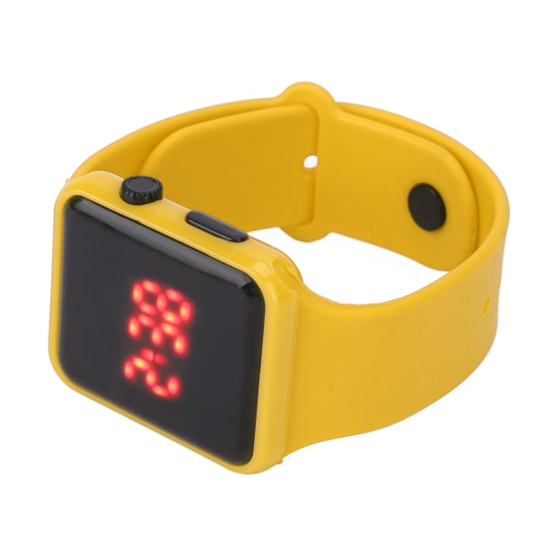 Watch LED-näyttö Neliön muotoinen taustavalo Design Digitaalinen watch vapaa-ajan toimintaan Keltainen