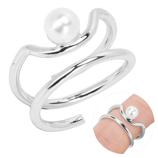 Pearl Finger Nail Knuckle Ringer Stilige og enkle kobber fingertuppsmykker for kvinner jenter3052 Hvitt gull