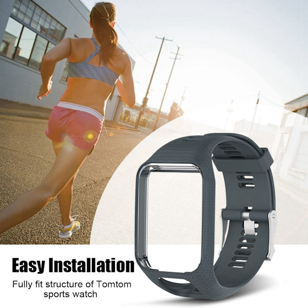 Tomtom Runner Cardio Spark -kellon rannekkeen vaihtoranneke, kuntoilukellon lisäranneke (harmaa)