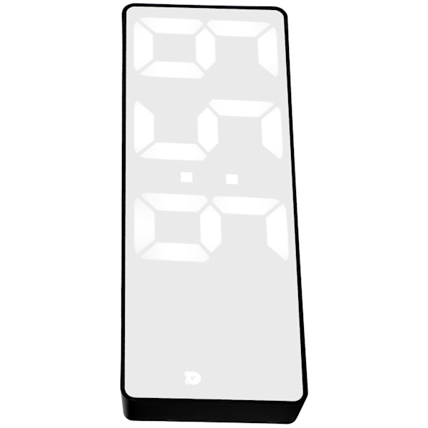 LED-spegelalarmklocka USB elektronisk digital bordsurladdningsbar spegeldekorationstillbehör Rektangulärt svart skal spegel vit lampa