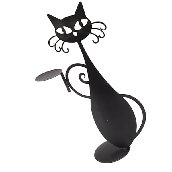 Hemdekorationsljusstake Hållbar Katt Ljusstake Dekorativ Ljusstakehållare för Heminredning Bröllopsmiddag Fest Katt Serverar En Rätt