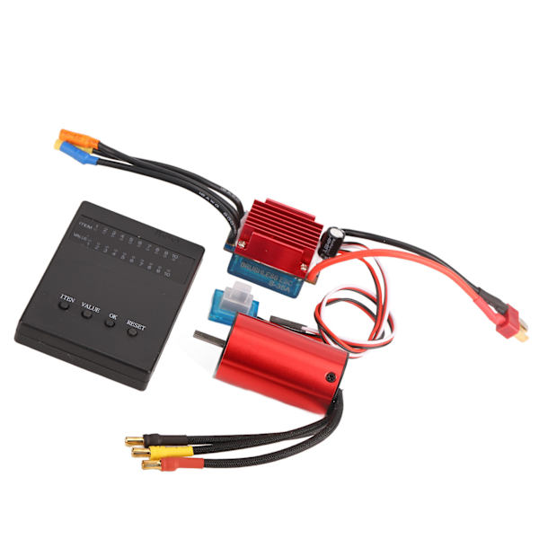 4400KV Borstlös Motor Set Aluminiumlegering Plast 35A Elektronisk Hastighetsregulator Programmeringskort för Traxxas 1/12 RC Bil