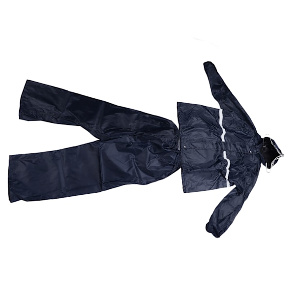 Split Jacket Pants Suit Pustende Vanntett Regnfrakk Sett Dobbelt Lag Regnfrakk Sett for Menn Kvinner Oxford Navy Blue XXL