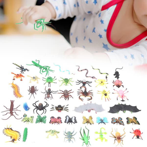 43 st / set Dinosaurier Insekter Modell Hög Simulering Barn Utbildning Modell Set Dinosaurier Modell
