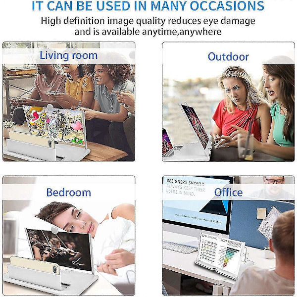 10 tums skärmförstorare för mobiltelefon Version 3D HD Videotelefonförstärkare Röd