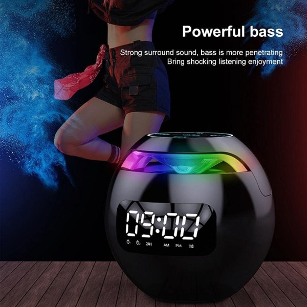 Herätyskelloradio, yökello, herätyskelloradio, mini Bluetooth kaiutin Langaton Bluetooth kaiutin LED-näytöllä Herätyskellon kaiutin