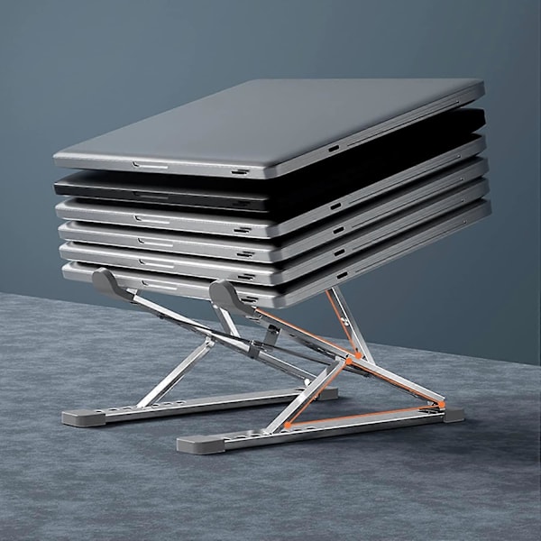 Laptop Stand til Skrivebord Rejse Foldbar Justerbar Laptop Riser Ventileret Computer Stand Universal Pasform