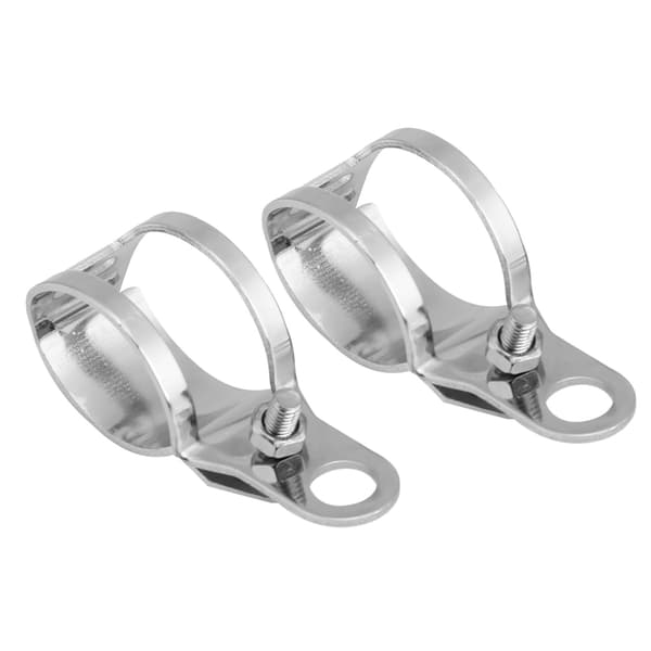 2st Motorcykel Blinkersfäste Passar 30-45mm Framgaffel Scooter (Silver)