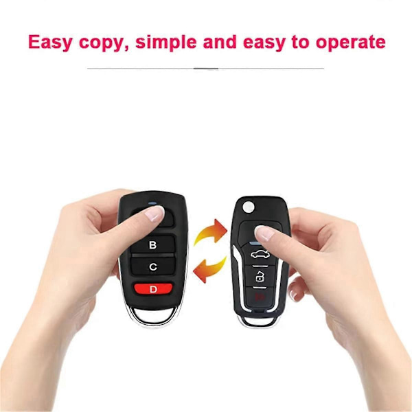 10 stk. 433Mhz Fjernbetjeningsduplikator med fast kode til elektrisk garageport, sort