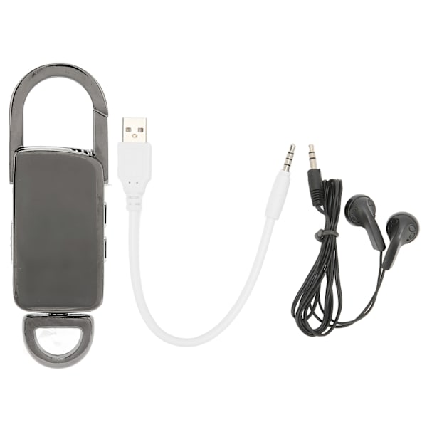 Stemmeoptager HiFi AI Smart HD Støjreduktion Mini Stemmeaktiveret Optager til Foredrag Møder Interviews Neutral Engelsk, Sølv 16GB