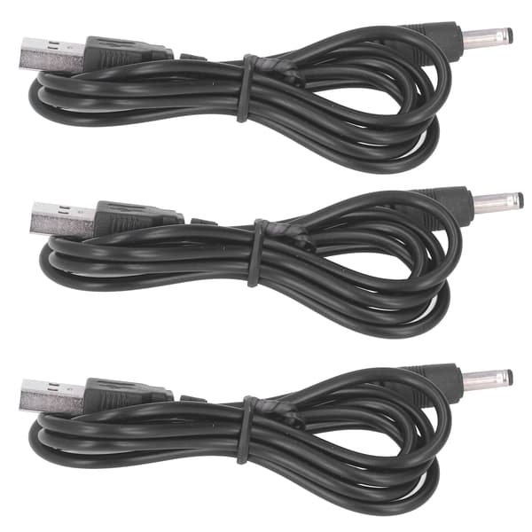3 stk. USB-strømkabel 3,5x1,35 mm jack-opladerkabel ledning DC 5V til ventilator, telefon, højttaler
