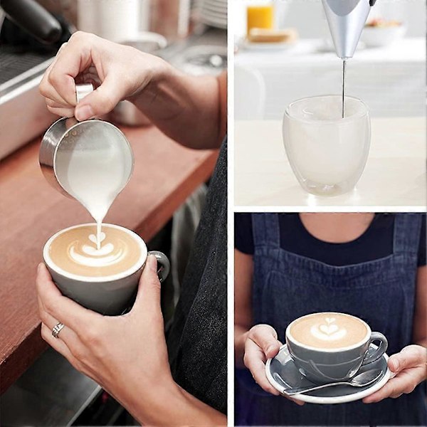 Melk Kaffe Skummer Elektrisk Håndholdt Rustfritt Stål Visp Batteri Elektrisk Mini Visp Mikser Multi Elektrisk Eggvisp