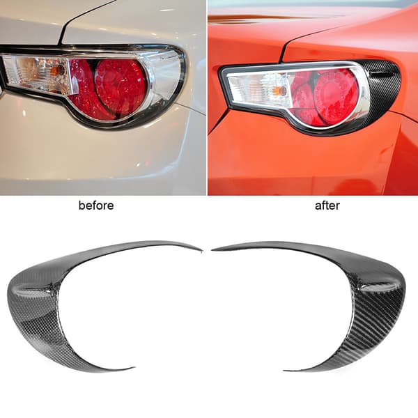 2 st Carbonfiber Baklykta Brynfoder Baklykta Ögonlock Skydd Externt Dekor Passar för Toyota 86
