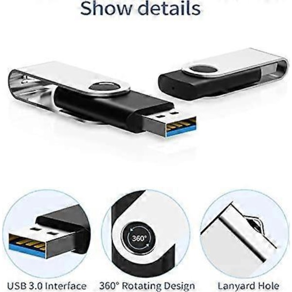 32GB USB 3.0 Flash Drive 5-pack, USB 3.0 Minne Stick med LED-indikator Vridbar USB-minne Bulk U Disk 32GB Pendrive Jump Drive Zip Drive för Data