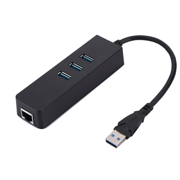 DM HE27 RTL8153 USB 3.0 Ethernet Konverter Adapter med 3 Port 3.0 HUB til RJ45 Driverfri