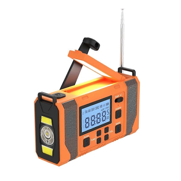 Nødradio for vær, 10000MAh Værvarslingsradio med solcellelading